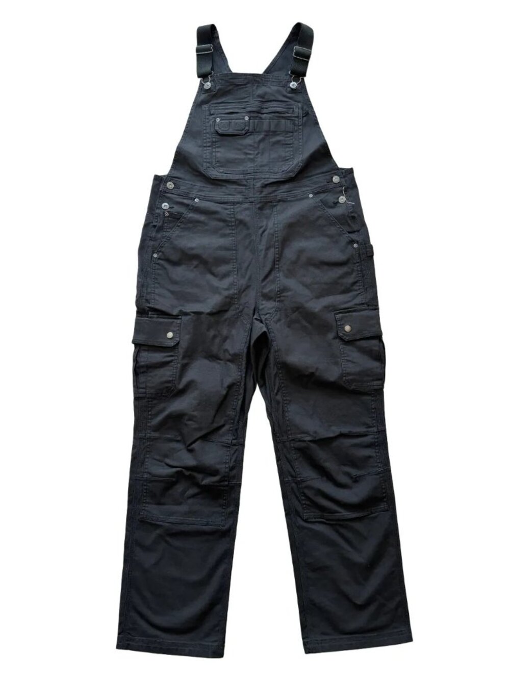 NEW DULUTH TRADING DuluthFlex Fire Hose Bib Overalls in Black SZ L x 31